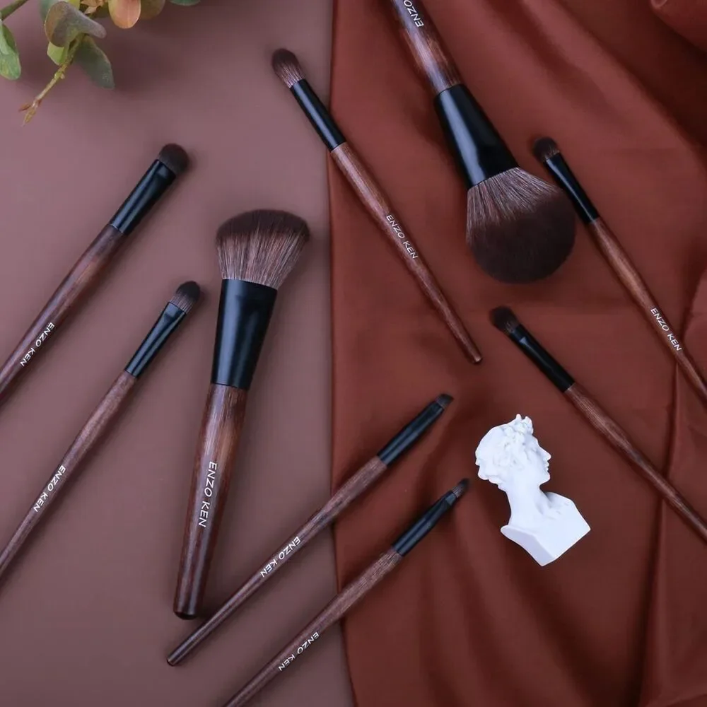 Luxury Enzo Ken Bamboo Cosmetic Professional Makeup Brushes Set